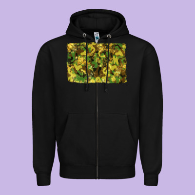 Camouflage Glitter Background Zipper Hoodie Designed By Ranaportraitstore