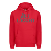 Red jet lagged cute world traveler & funny vacation pullover hoodie Premium Hoodie - linhVisuals