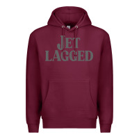 Burgundy jet lagged cute world traveler & funny vacation pullover hoodie Premium Hoodie - linhVisuals
