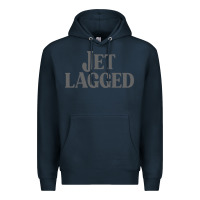 Navy jet lagged cute world traveler & funny vacation pullover hoodie Premium Hoodie - linhVisuals