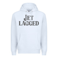 White jet lagged cute world traveler & funny vacation pullover hoodie Premium Hoodie - linhVisuals