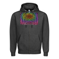 Charcoal Heather colorful zebra background Zipper Hoodie - RanaPortraitStore