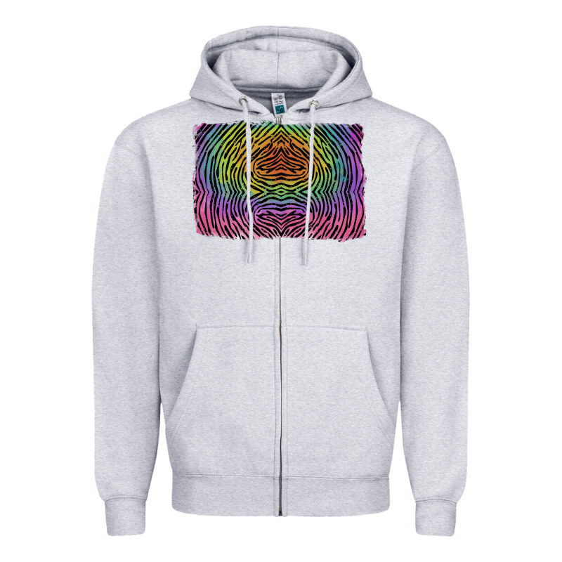 Colorful Zebra Background Zipper Hoodie by RanaPortraitStore | Teevron