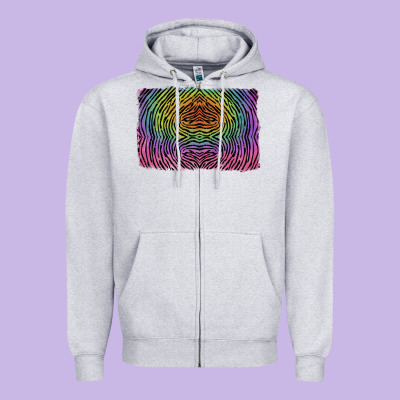Colorful Zebra Background Zipper Hoodie Designed By Ranaportraitstore