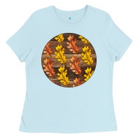 Baby Blue Fall Rounded Ladies Tee - LillyAllenDesigns