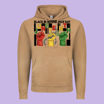 Black Independence Day Juneteenth Vintage Hoodie Designed By Barkaloodesign