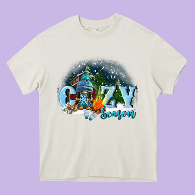 Cozy Season Heavy Core Tee Designed By Fadigitalartstudio