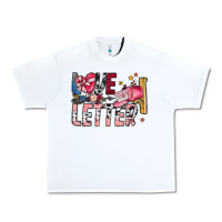 White Love Letter Urban Heavy Tee - SublimationCraftShop