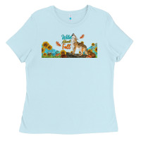 Baby Blue Wild About Fall Coyote Ladies Tee - LillyAllenDesigns