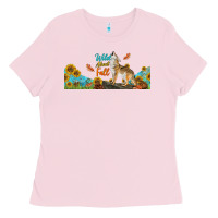 Bubblegum Pink Wild About Fall Coyote Ladies Tee - LillyAllenDesigns