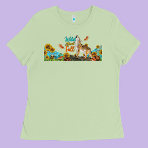 Wild About Fall Coyote Ladies Tee Designed By Lillyallendesigns