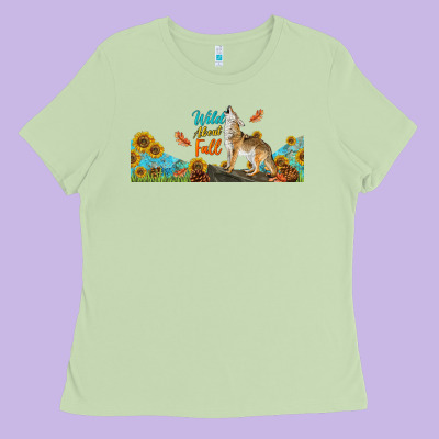 Wild About Fall Coyote Ladies Tee Designed By Lillyallendesigns