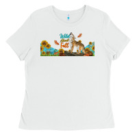 White Wild About Fall Coyote Ladies Tee - LillyAllenDesigns