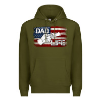 Army Green Dad Life with American Flag Premium Hoodie - Jasminsmagicworld