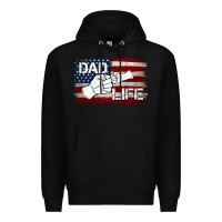 Black Dad Life with American Flag Premium Hoodie - Jasminsmagicworld
