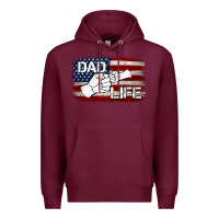 Burgundy Dad Life with American Flag Premium Hoodie - Jasminsmagicworld