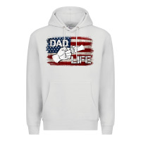 Dove Grey Dad Life with American Flag Premium Hoodie - Jasminsmagicworld