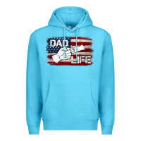 Ocean Blue Dad Life with American Flag Premium Hoodie - Jasminsmagicworld