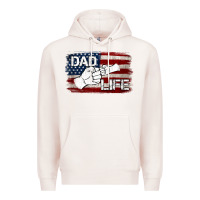 Pale Pink Dad Life with American Flag Premium Hoodie - Jasminsmagicworld