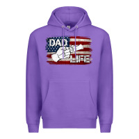 Purple Dad Life with American Flag Premium Hoodie - Jasminsmagicworld