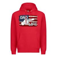 Red Dad Life with American Flag Premium Hoodie - Jasminsmagicworld