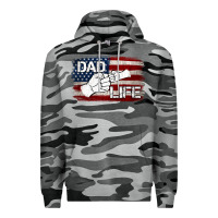 Slate Camo Dad Life with American Flag Premium Hoodie - Jasminsmagicworld