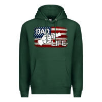 Sports Green Dad Life with American Flag Premium Hoodie - Jasminsmagicworld