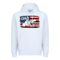 White Dad Life with American Flag Premium Hoodie - Jasminsmagicworld