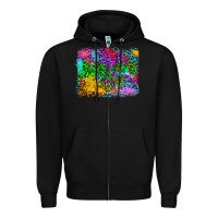 Black colorful leopard background Zipper Hoodie - RanaPortraitStore