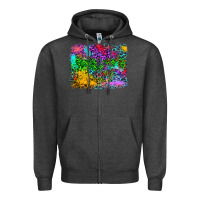 Charcoal Heather colorful leopard background Zipper Hoodie - RanaPortraitStore