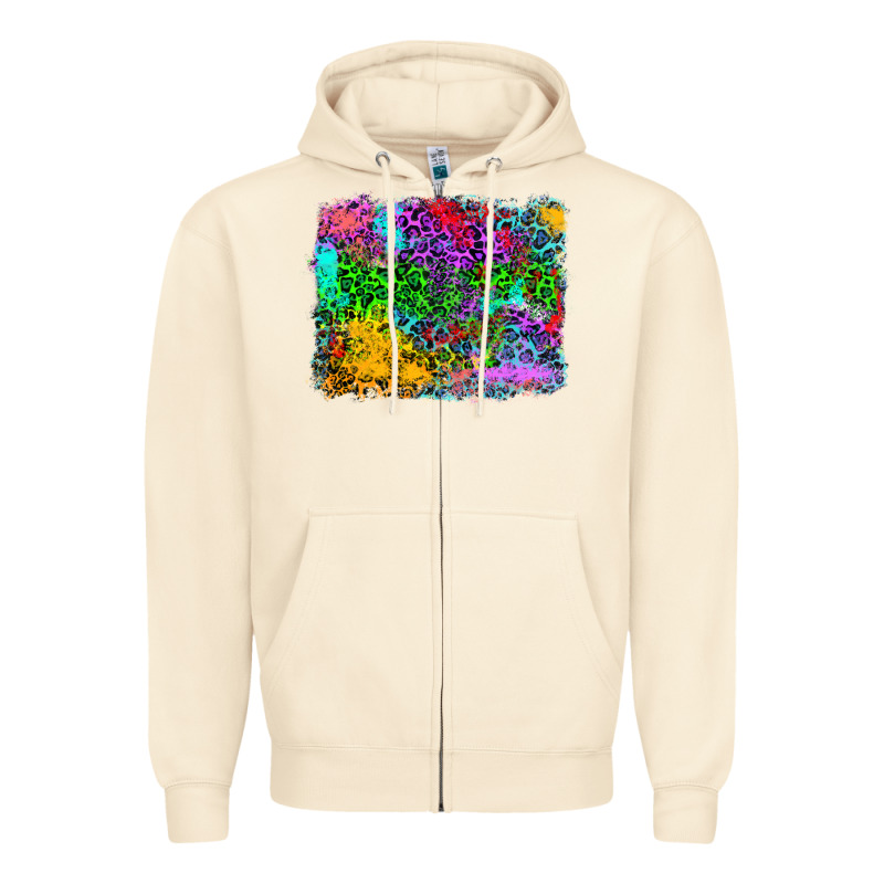 Colorful Leopard Background Zipper Hoodie by RanaPortraitStore | Teevron