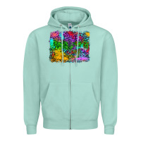 Seafoam colorful leopard background Zipper Hoodie - RanaPortraitStore