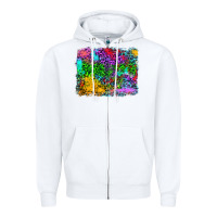 White colorful leopard background Zipper Hoodie - RanaPortraitStore