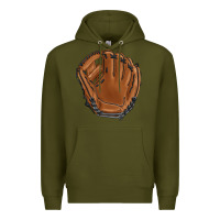 Army Green baseball glove Premium Hoodie - BarkalooDesign