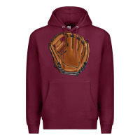 Burgundy baseball glove Premium Hoodie - BarkalooDesign