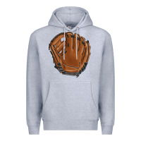 Heather Grey baseball glove Premium Hoodie - BarkalooDesign