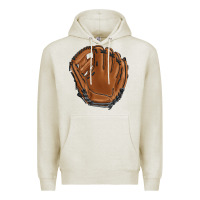 Oatmeal Heather baseball glove Premium Hoodie - BarkalooDesign