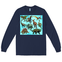 Navy dinosaurs tumbler Long Sleeve Tee - Artiststas