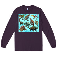 Plum dinosaurs tumbler Long Sleeve Tee - Artiststas