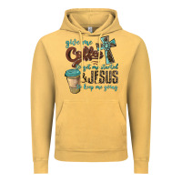 Vintage Mustard give me coffee to get me started & jesus to keep me going Vintage Hoodie - BarkalooDesign