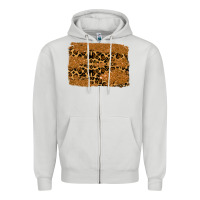 Dove Grey leopard glitter background Zipper Hoodie - RanaPortraitStore