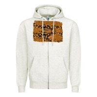 Oatmeal Heather leopard glitter background Zipper Hoodie - RanaPortraitStore