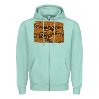 Seafoam leopard glitter background Zipper Hoodie - RanaPortraitStore