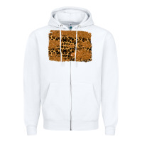 White leopard glitter background Zipper Hoodie - RanaPortraitStore