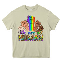 Mossy We Are All Human Heavy Core Tee - BundleAndBundleShop