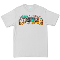 Dove Grey Happy thanksgiving Premium Tee - CowhideDigitalArt