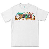 White Happy thanksgiving Premium Tee - CowhideDigitalArt