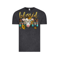 Vintage Black Western Blessed Mom Baby Calf Mother's Day Vintage Tee - LillyAllenDesigns