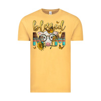 Vintage Mustard Western Blessed Mom Baby Calf Mother's Day Vintage Tee - LillyAllenDesigns
