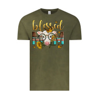 Vintage Olive Western Blessed Mom Baby Calf Mother's Day Vintage Tee - LillyAllenDesigns